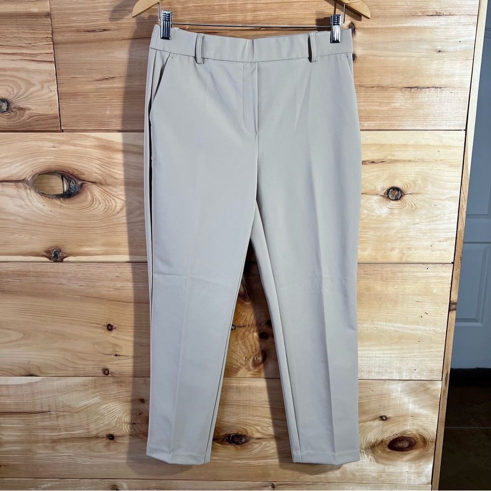 JL ATELIER Cropped Pull-on Tan Dressy Ankle Trousers Classy Luxury Professional